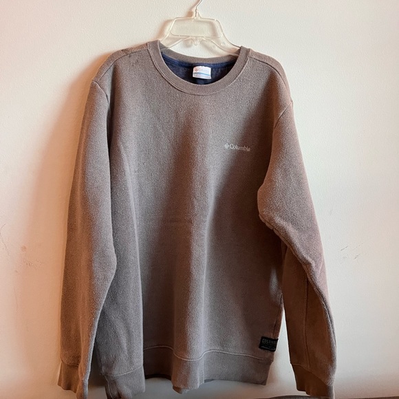 Men’s Columbia wool fleece lined crewneck (tan color) - Picture 4 of 10